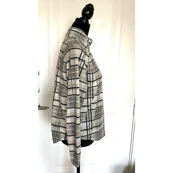 St. John's Bay Fleece Pullover‎ Plaid Women's Petite M - Picture 3 of 6